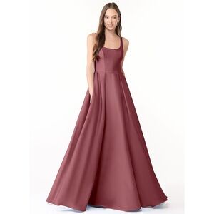 NWT Azazie Neve Floor Length Bridesmaid Dress in Desert Rose